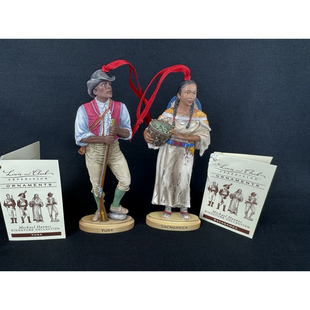 Lewis & Clark Michael Haynes Signature Collection Sacagawea & York Ornaments